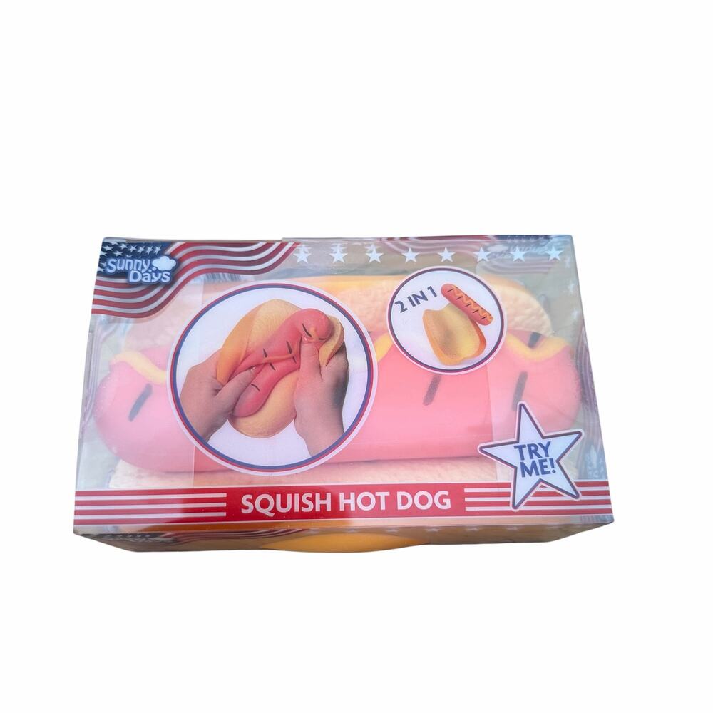 Sunny Days Hot Dog Squeezy Jumbo Fidget NWT